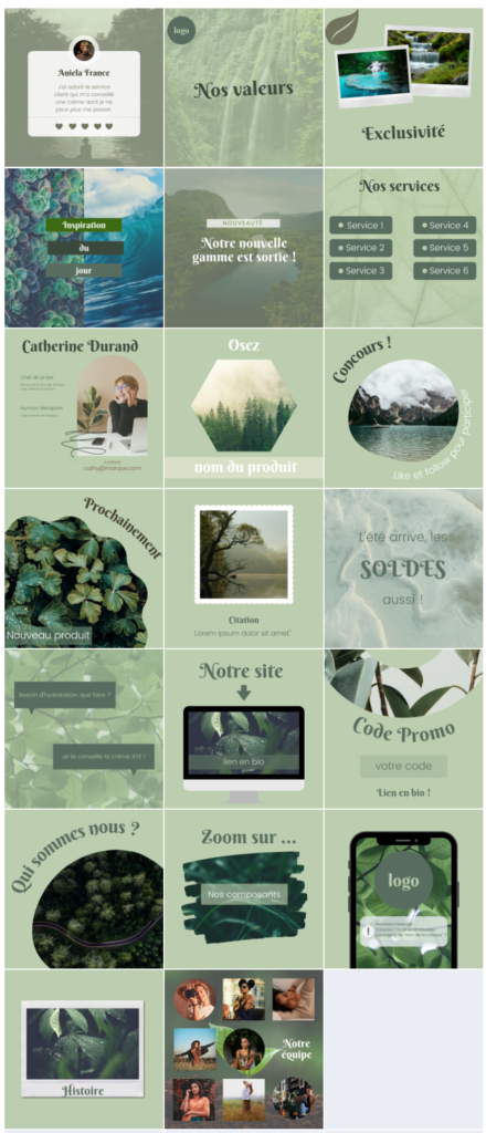 template instagram nature préconçu